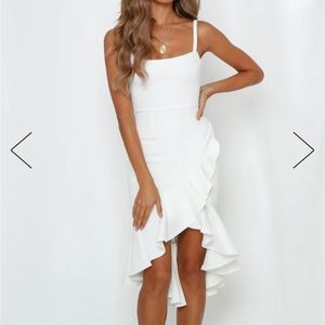 Hello Molly HARD TO BE COOL MIDI DRESS WHITE Size L/US 8 NWT